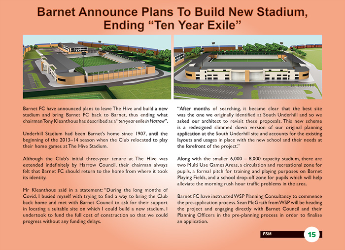 Barnet Announce Plans To Build New Stadium, Ending “Ten Year Exile”