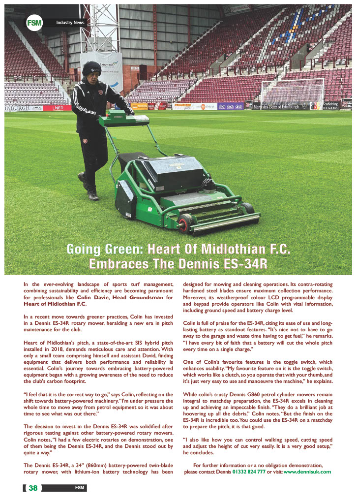 Going Green: Heart Of Midlothian F.C. Embraces The Dennis ES‑34R 