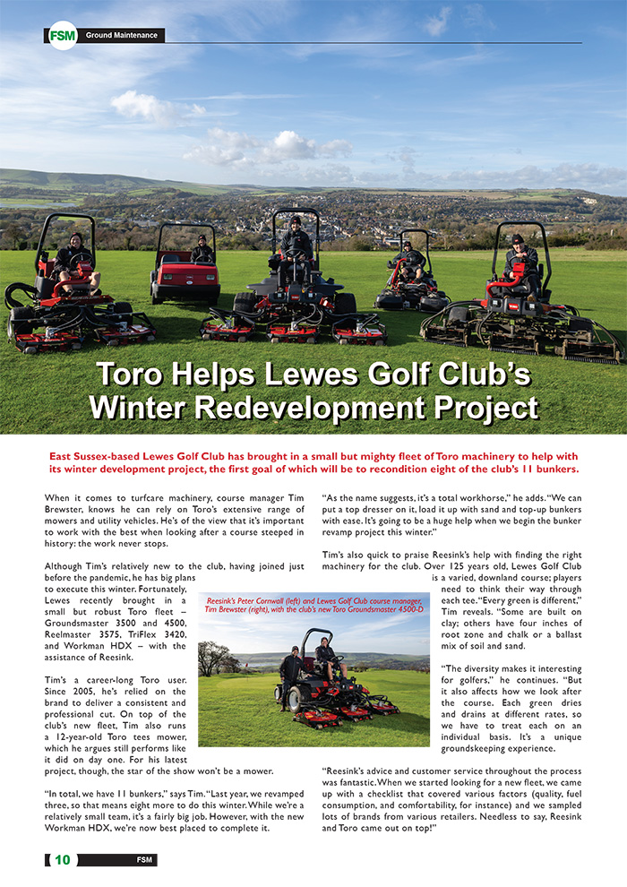 Toro Helps Lewes Golf Club’s Winter Redevelopment Project