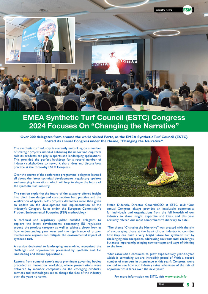 EMEA Synthetic Turf Council (ESTC) Congress 2024 Focuses On “Changing the Narrative”