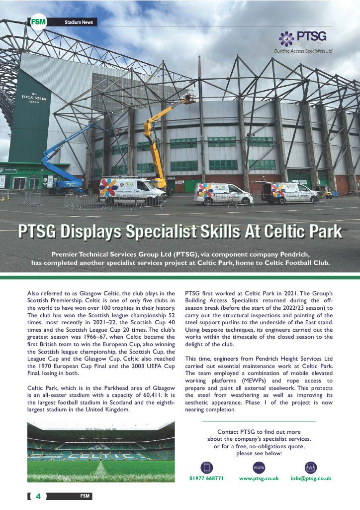 PTSG Displays Specialist Skills At Celtic Park