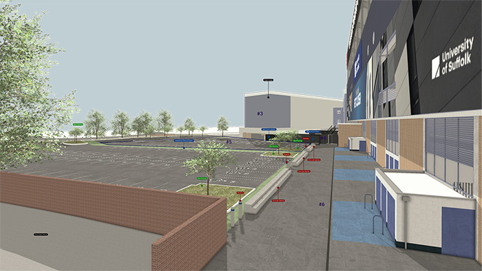 A view of the provisional design for the car park at Ipswich Town Football Club