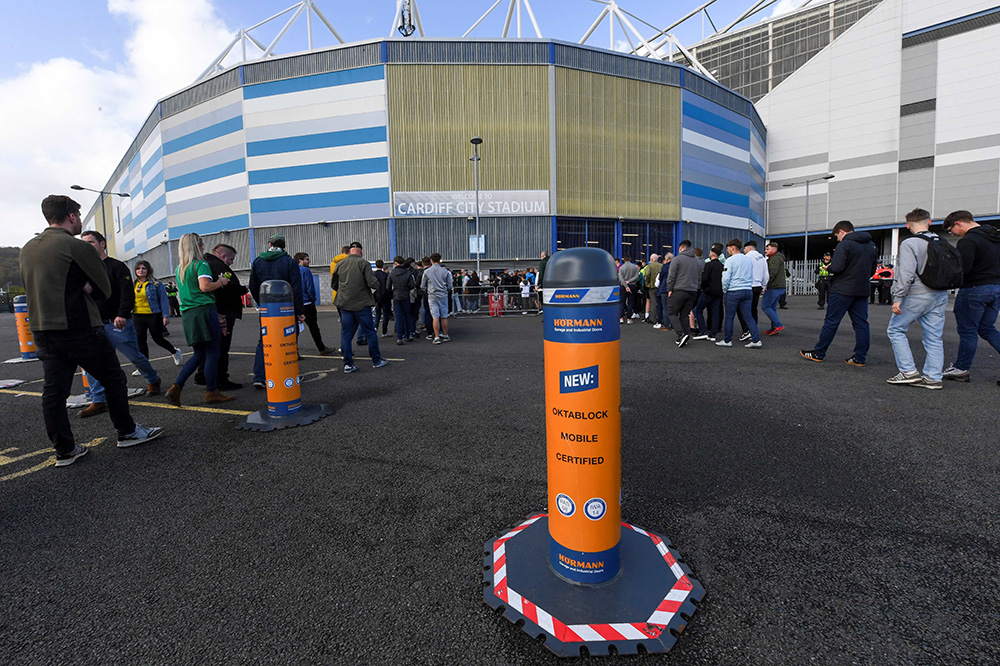 A view showing the Hörmann's OktaBlocks at Cardiff City Stadium