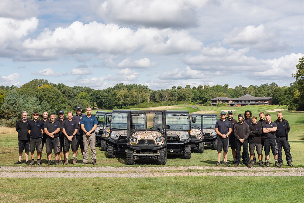 Bearwood Lakes staff lined-up with their Kubota RTV fleet