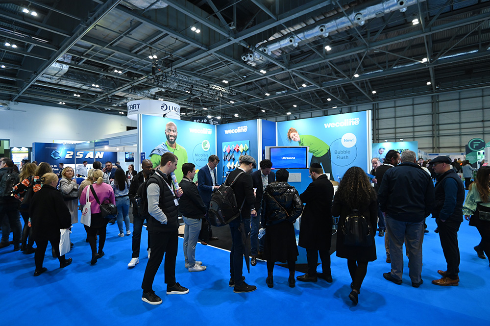 An exhibitor's busy stall at The Cleaning Show