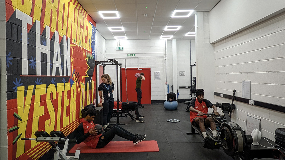 People training at the newly refurbished gym